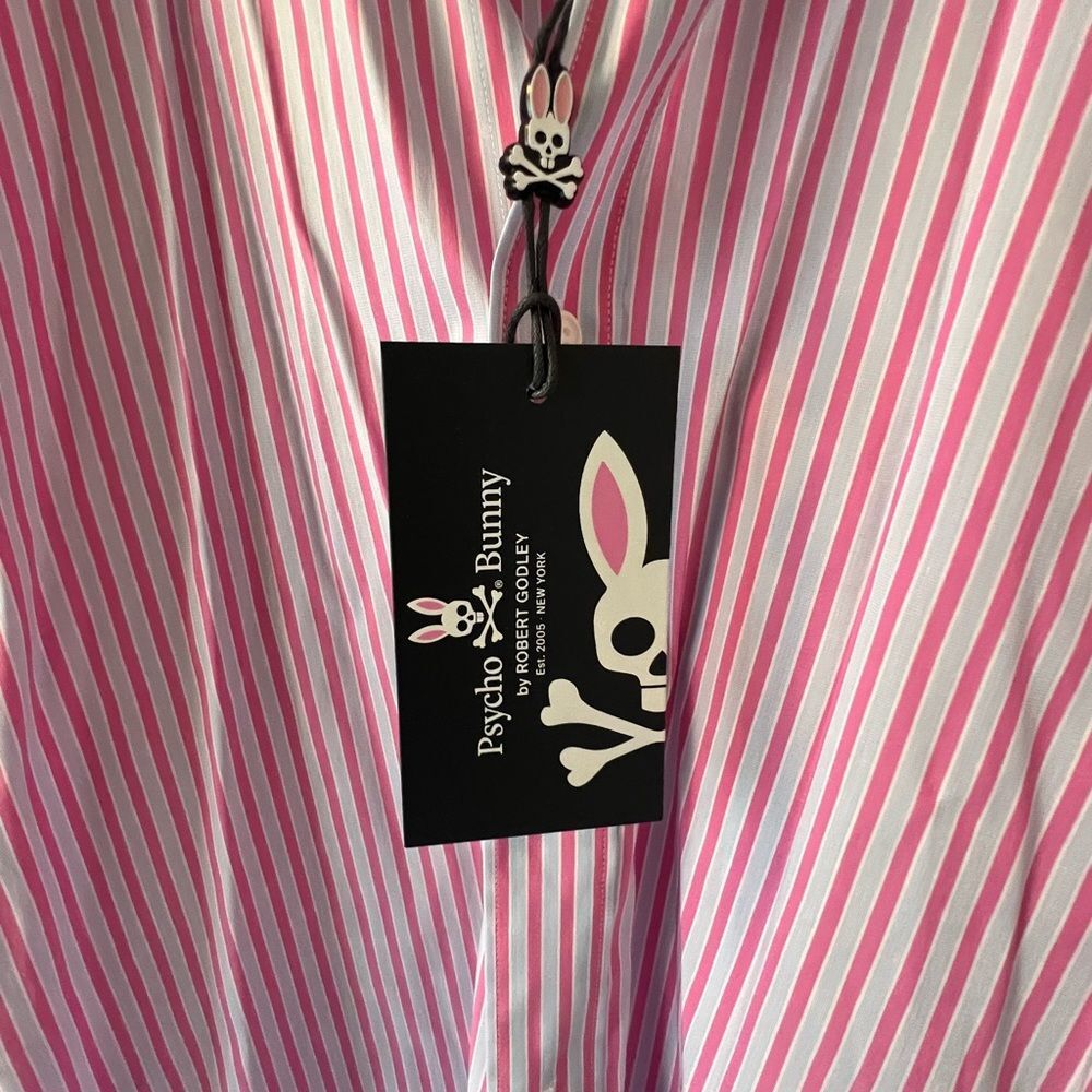 Psycho Bunny Men’s Striped Dress Shirt - Picture 3 of 8